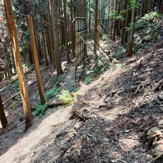 看板の所まで下山
