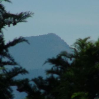 隙間からギリギリ見える武甲山