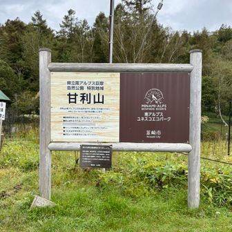 甘利山の駐車場は
大柳川渓谷から車で移動し約1時間