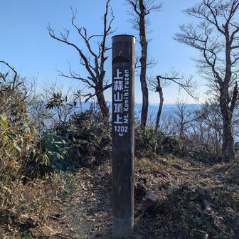 上蒜山山頂に到着。右に折れて、三角点を目指しました。