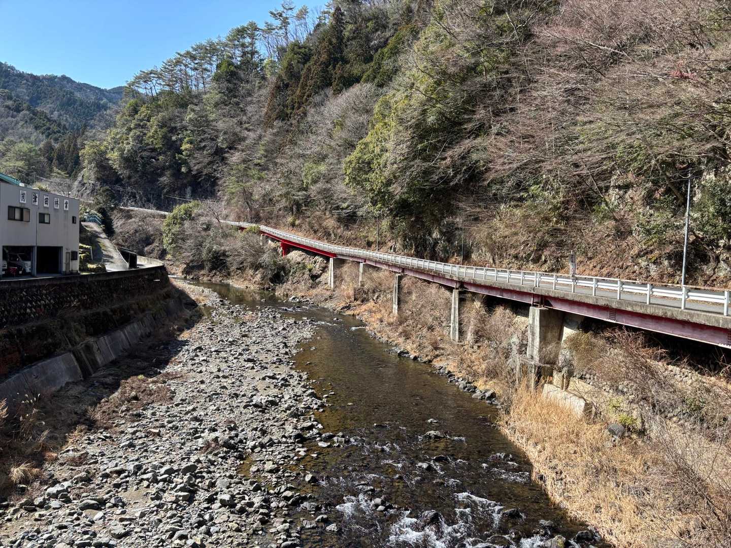 大股登山口前の橋🌉まで戻ってきました。

川の水が綺麗で魚釣り🎣も有料みたいでした。
