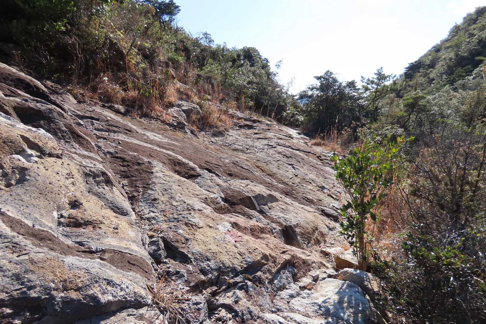 下池から先はまた登山道に。岩ゾーンが現れる。ここは滑る事なく歩きやすい。