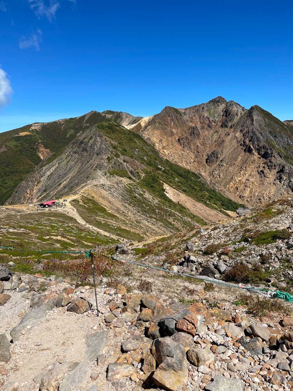 茶臼岳に登る道から見た朝日岳が素晴らしい🤩