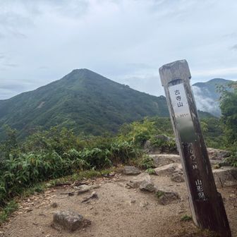 古寺山。
後ろに見えるのは小朝日岳。