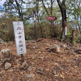中岳頂上に一服している方がおり🚬、
写真撮影の為、少しばかりずれて頂きました🫣