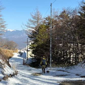 てくてくとゴンドラ乗り場に向かいます
正面に見えてくる八ヶ岳がかっこ良すぎる😍