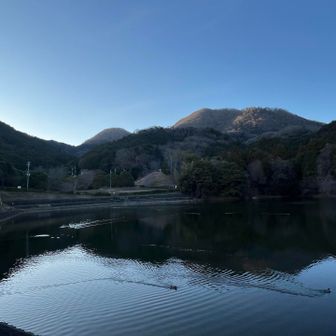 大池からの二上山⛰️