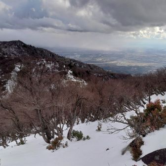 山上は雲が多くて寒い