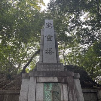 忠霊塔の左手の方を奥に進むと山名板があります