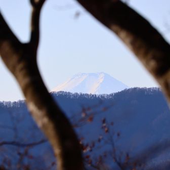 見えました富士山。てっぺんだけ。