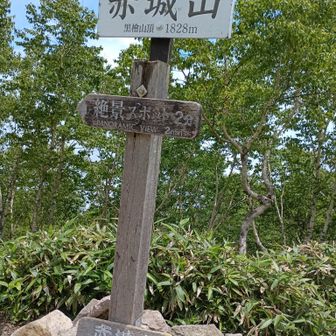 黒檜山到着　混んでる
なだらかな道そうなので絶景スポットへ行ってみる