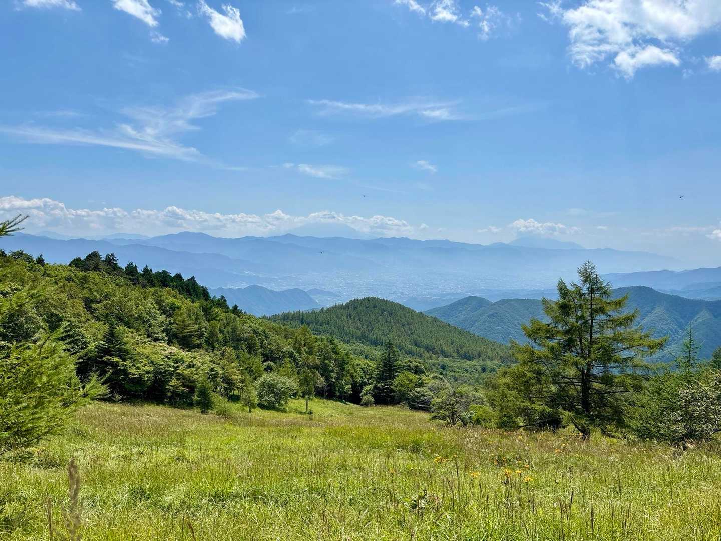 道満尾根側から下山することに（ ⦿ᴗ⦿）
▶︎▷遠くの遠くにうっすら富士山