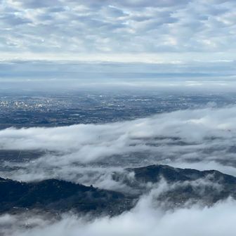 市街地は霧が晴れてきたね