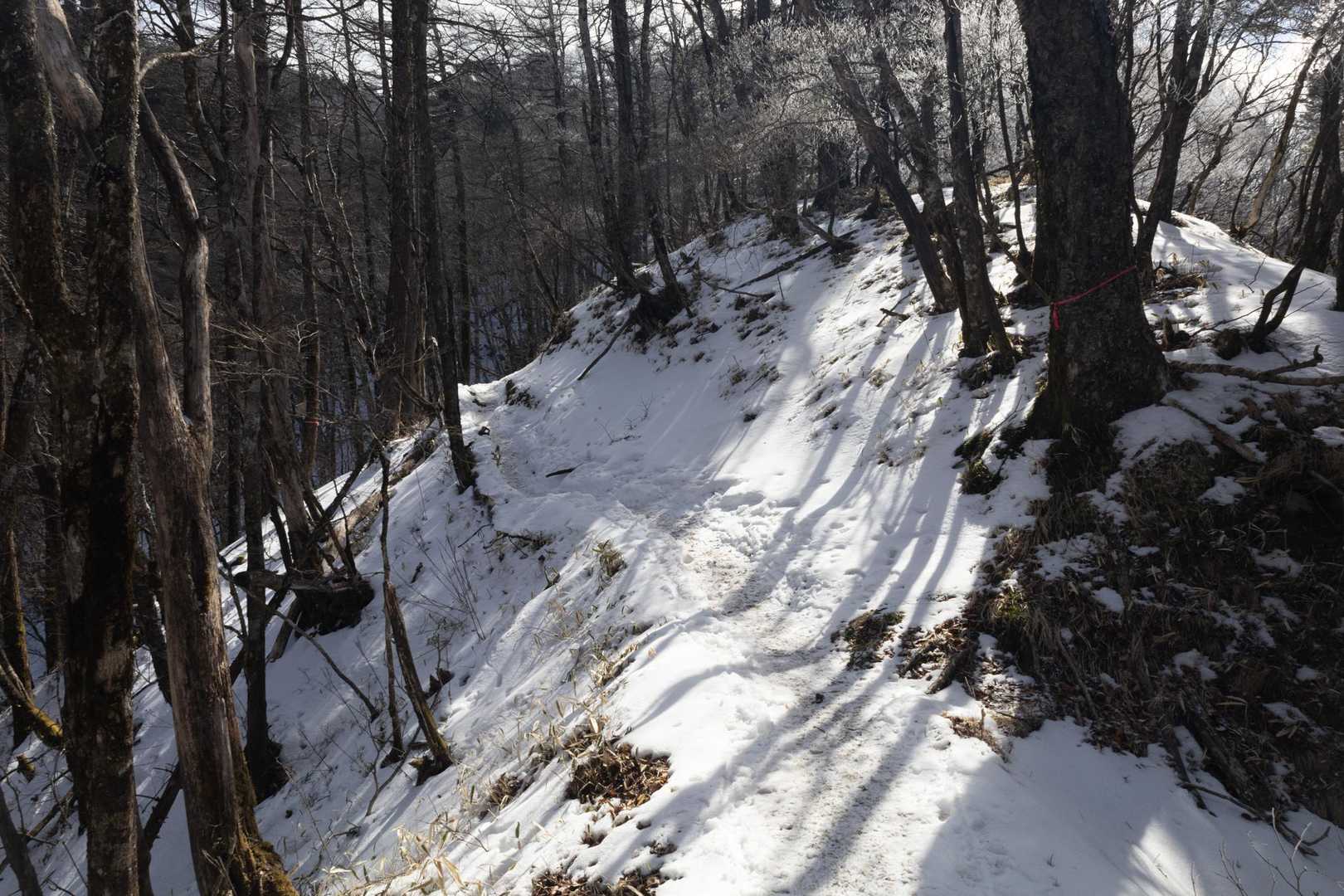 丸川峠から先はこんな感じなので要チェーンスパイク