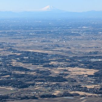 関東平野と富士山