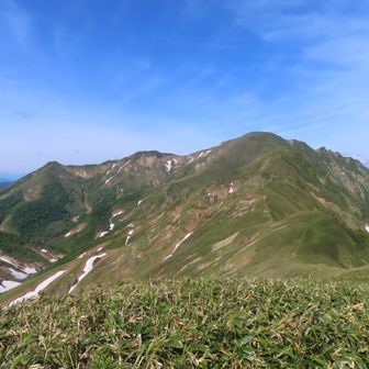 こちらはますます青空💙

万太郎のギザギザがカッコいいね～　
大障子ノ頭が万太郎の手前に被ってます