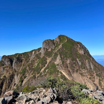 阿弥陀岳
見るからに傾斜が強いので、行けるのか？としばし自問