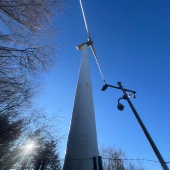 風力発電所着いた