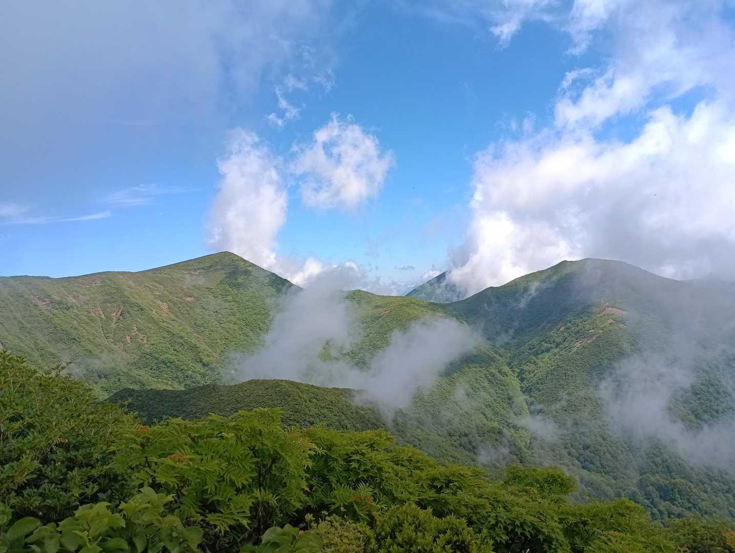白石女子校小屋跡-不忘山-南屏風岳-水引入道 縦走コースの写真