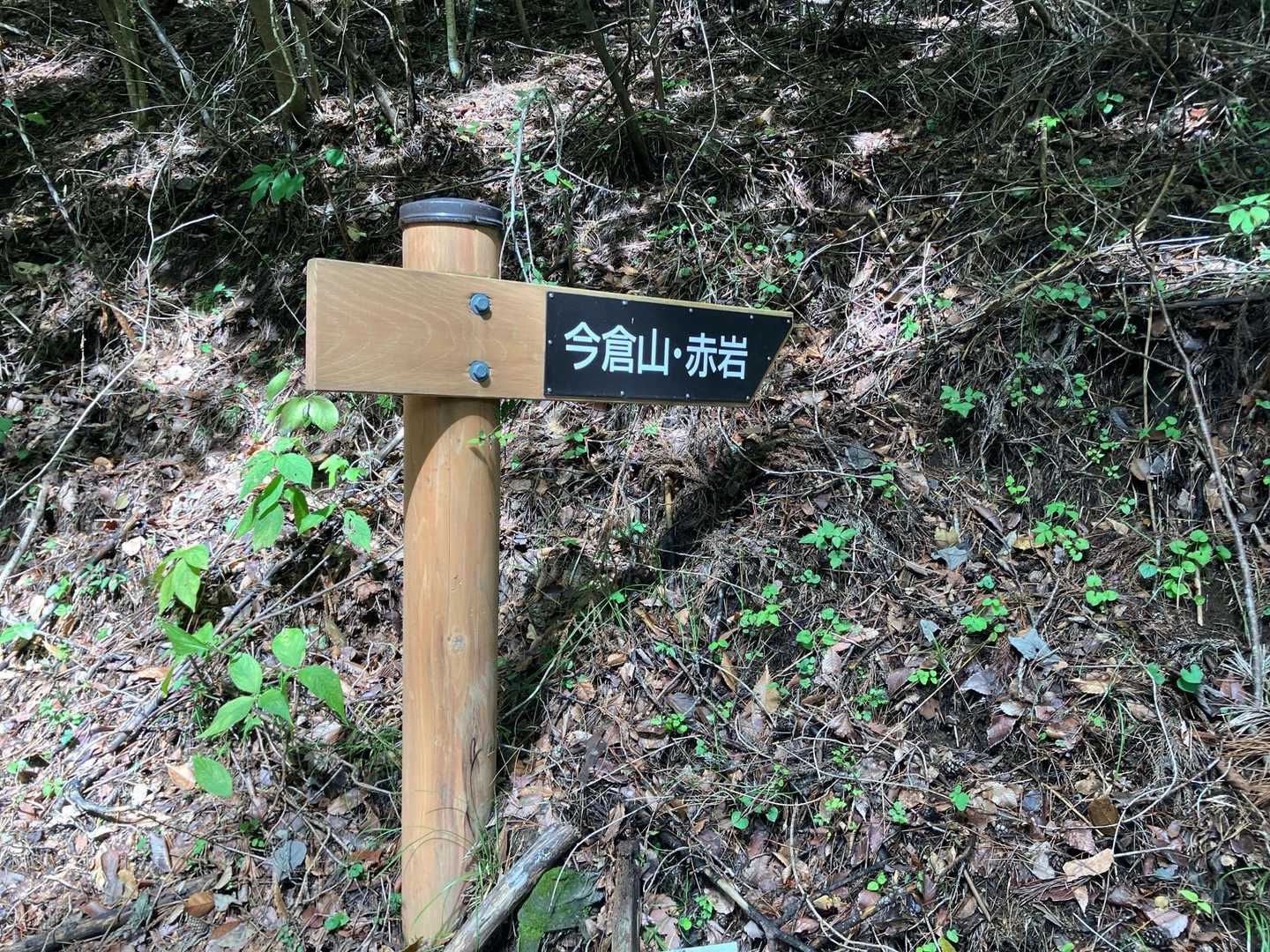県道24号線を都留市方面へ10分弱歩いて松山(赤岩)への登山口から入ります。