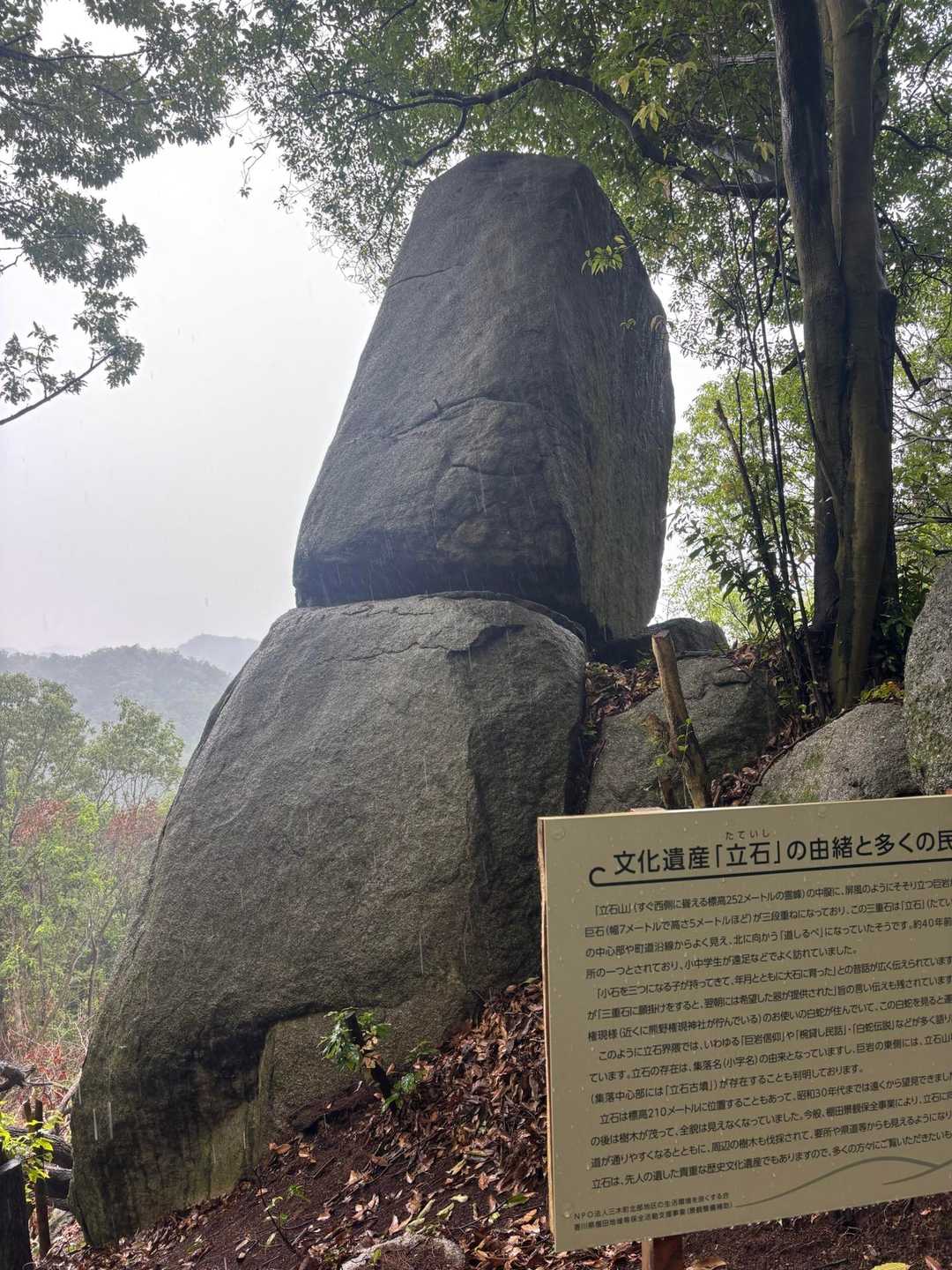 ここから見ると庵治の立石山の女郎岩に似てる