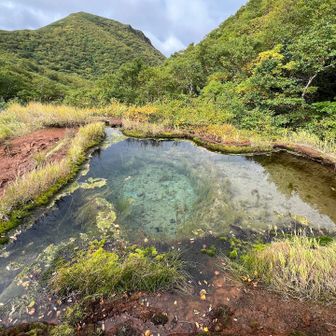 斜里岳をバックに