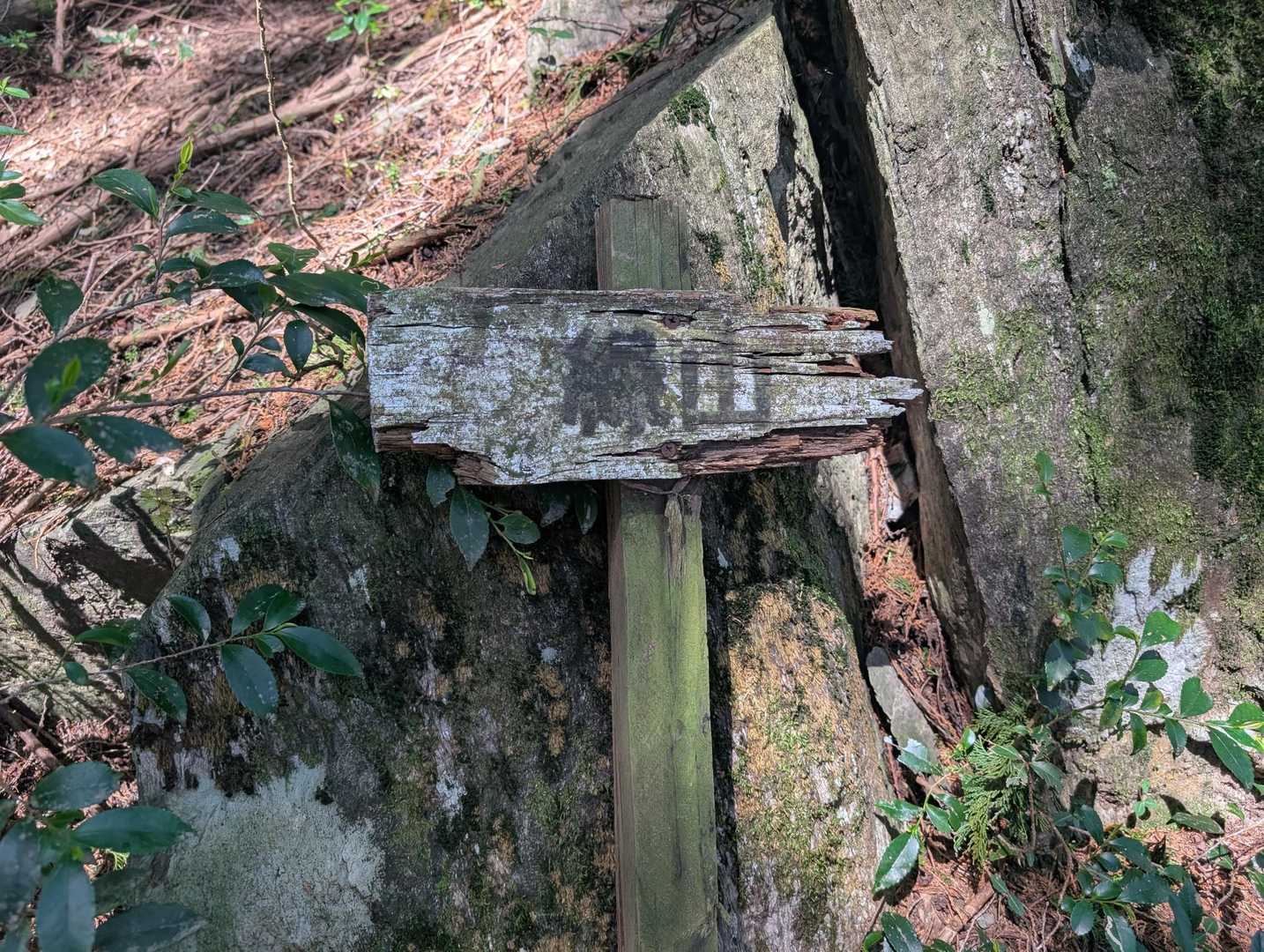 その分岐での案内板！
少し分かりづらいです。