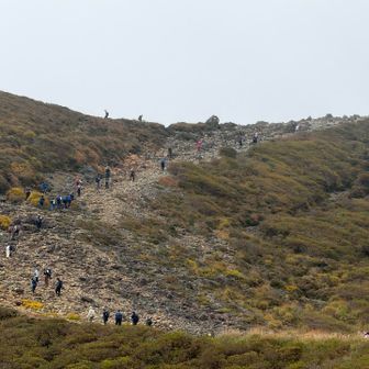 久住山に向かう人🚶