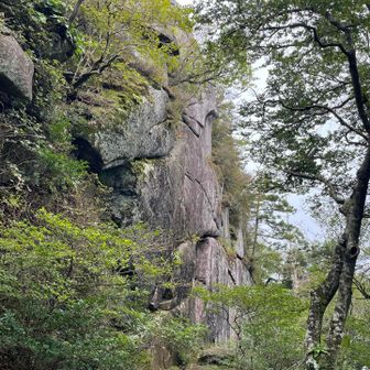 山頂裏の岩壁