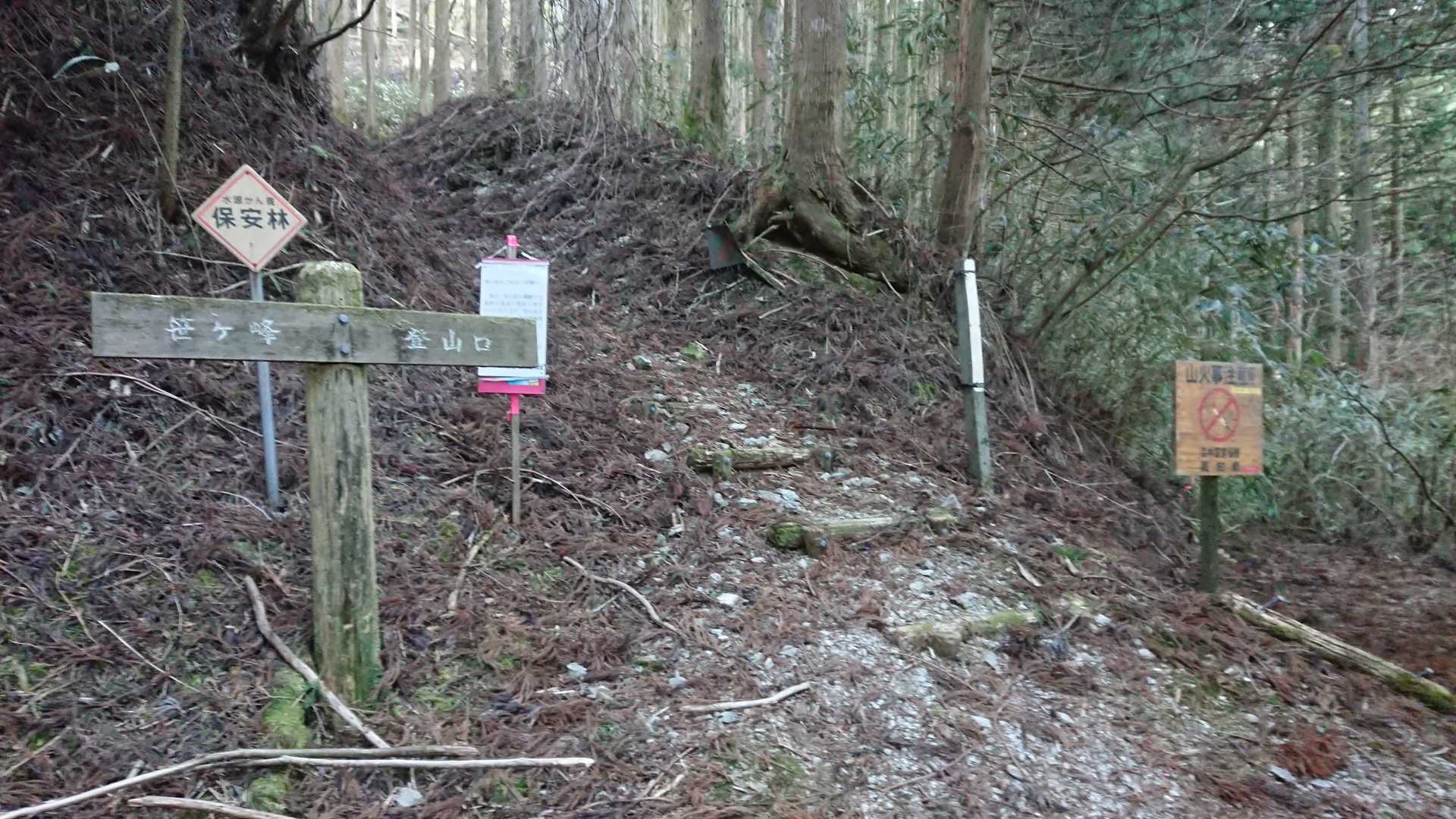 笹ヶ峰登山口
未舗装路の終点付近