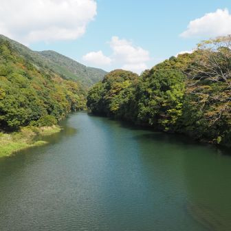 永源寺の橋から眺めた愛知川上流