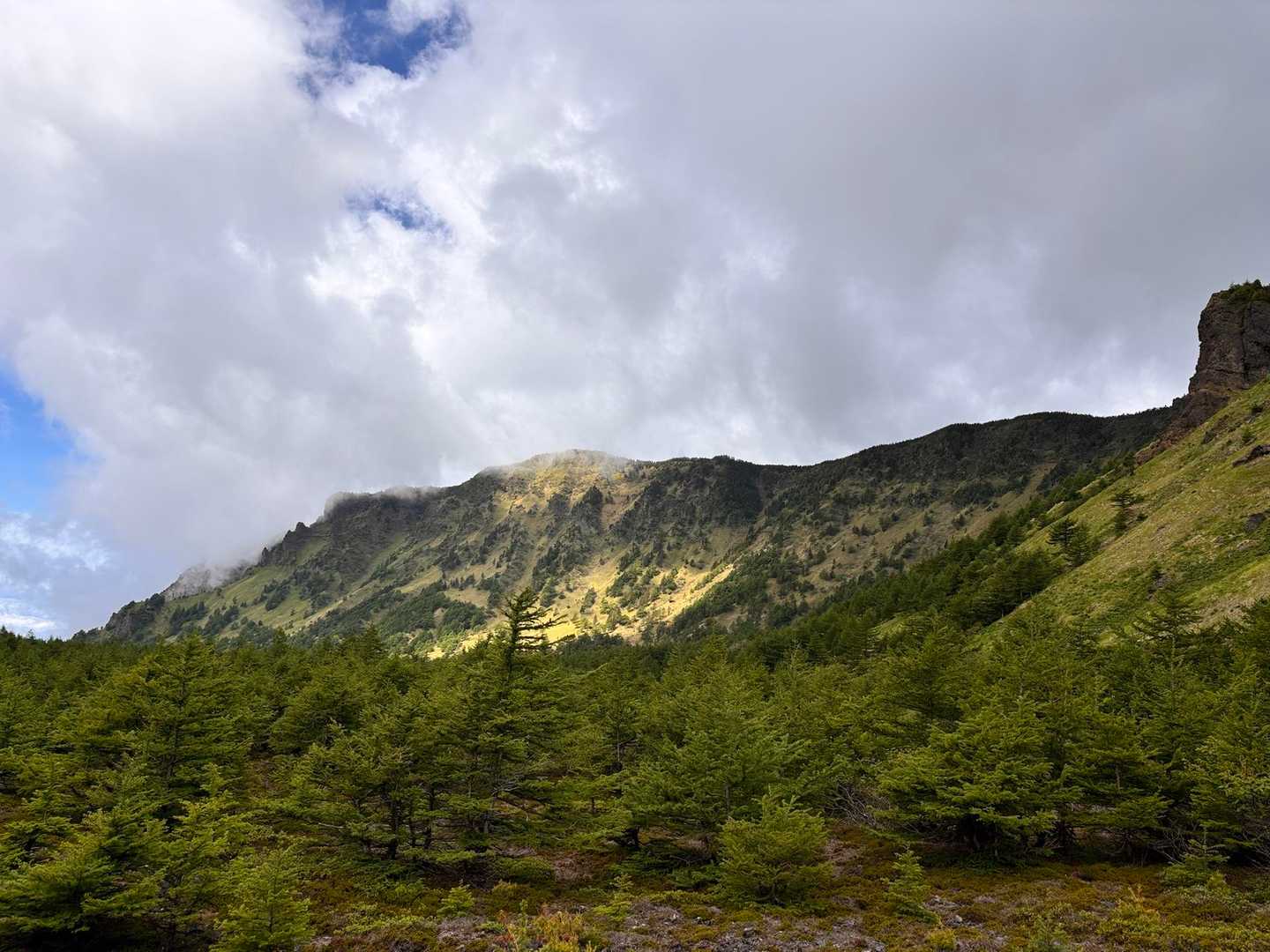 黒斑コース登山口-車坂山-賽の河原-前掛山-Jバンド-鋸岳 周回コースの写真