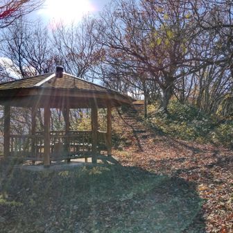 猿倉山から下り御前山登山口に向かう途中にある東屋
この先に神通川などが奇麗に見える見晴台らしき箇所があります