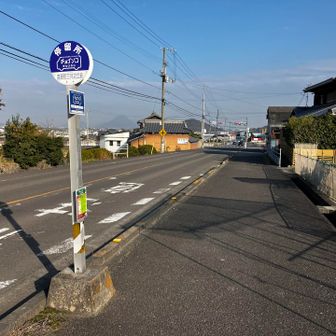 コミュニティバスのバス停に到着🚏