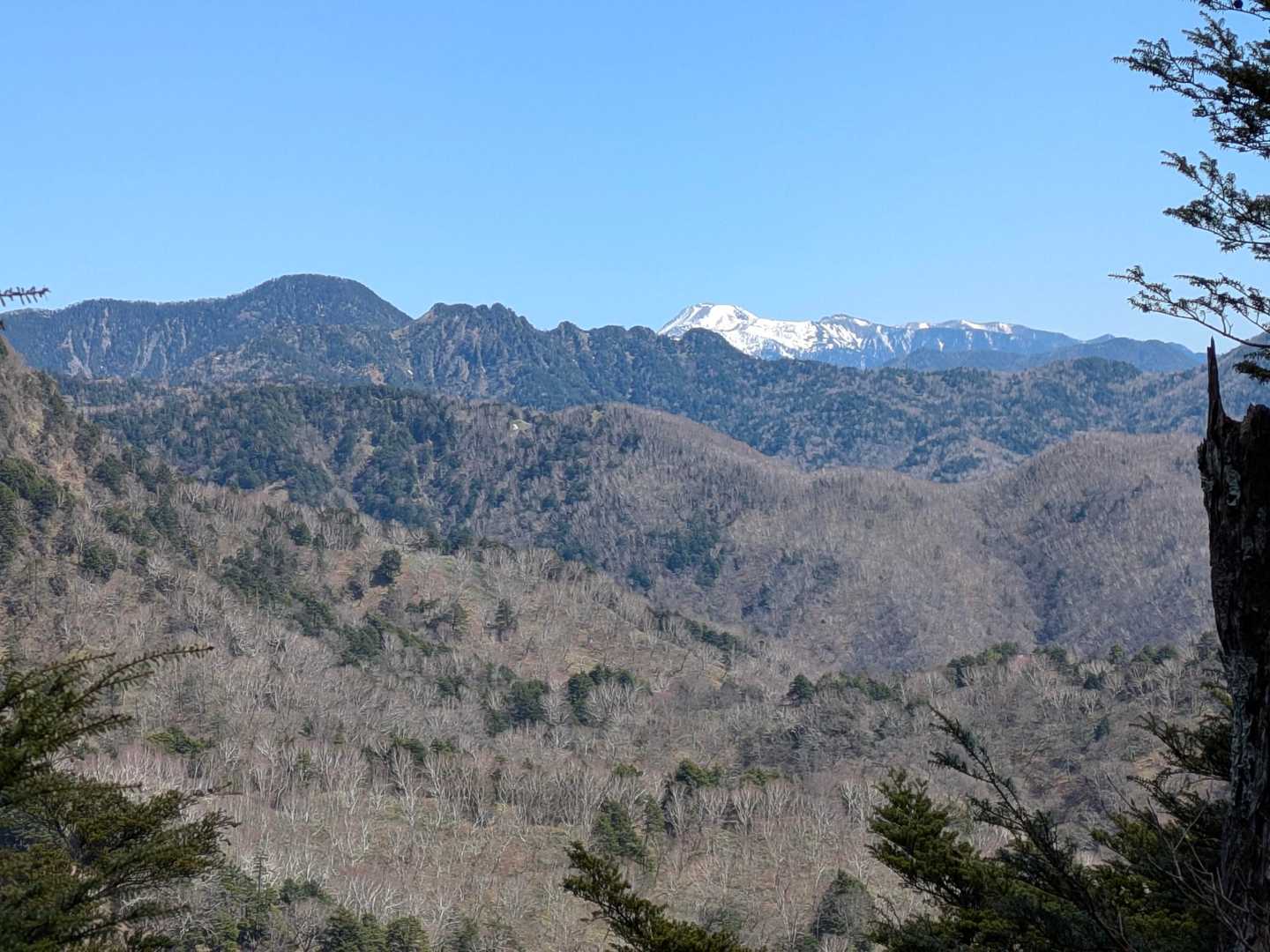 途中の展望ポイントより
白根山だけが真っ白だ。
