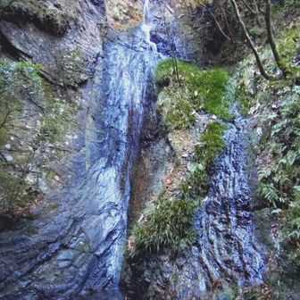 水がなくて、ちょろちょろ滝😭