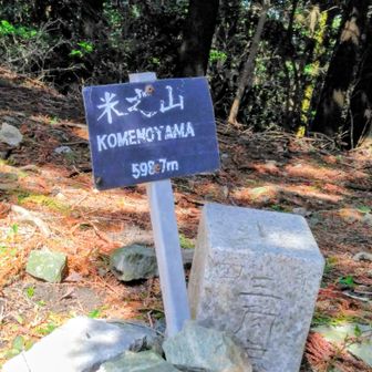 米の山山頂、四等三角点。点名は米ノ山