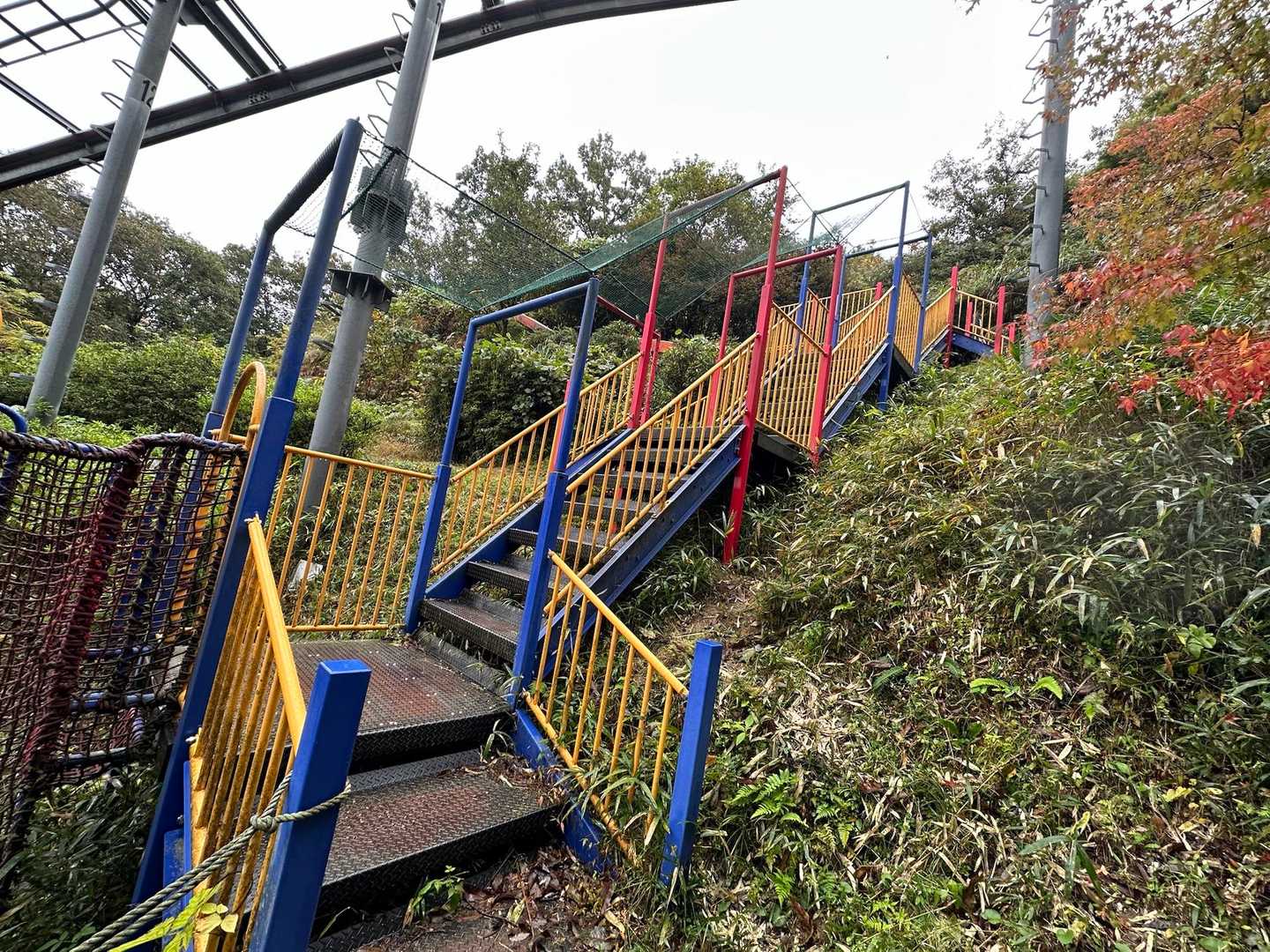 遊具の延長線みたいな階段を登る🚶