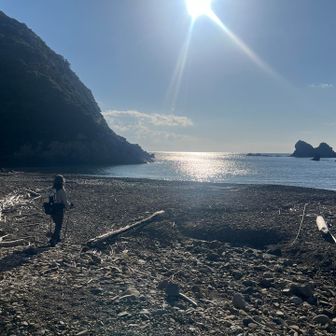 コレが駒走浜？✨波打ちキラキラ🤩