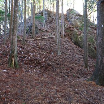 明神山の山頂です。溶岩の岩山です