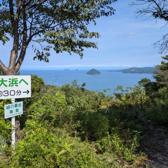 山頂からもつくみ島が見えます🏝️龍王山へ移動します🚶
