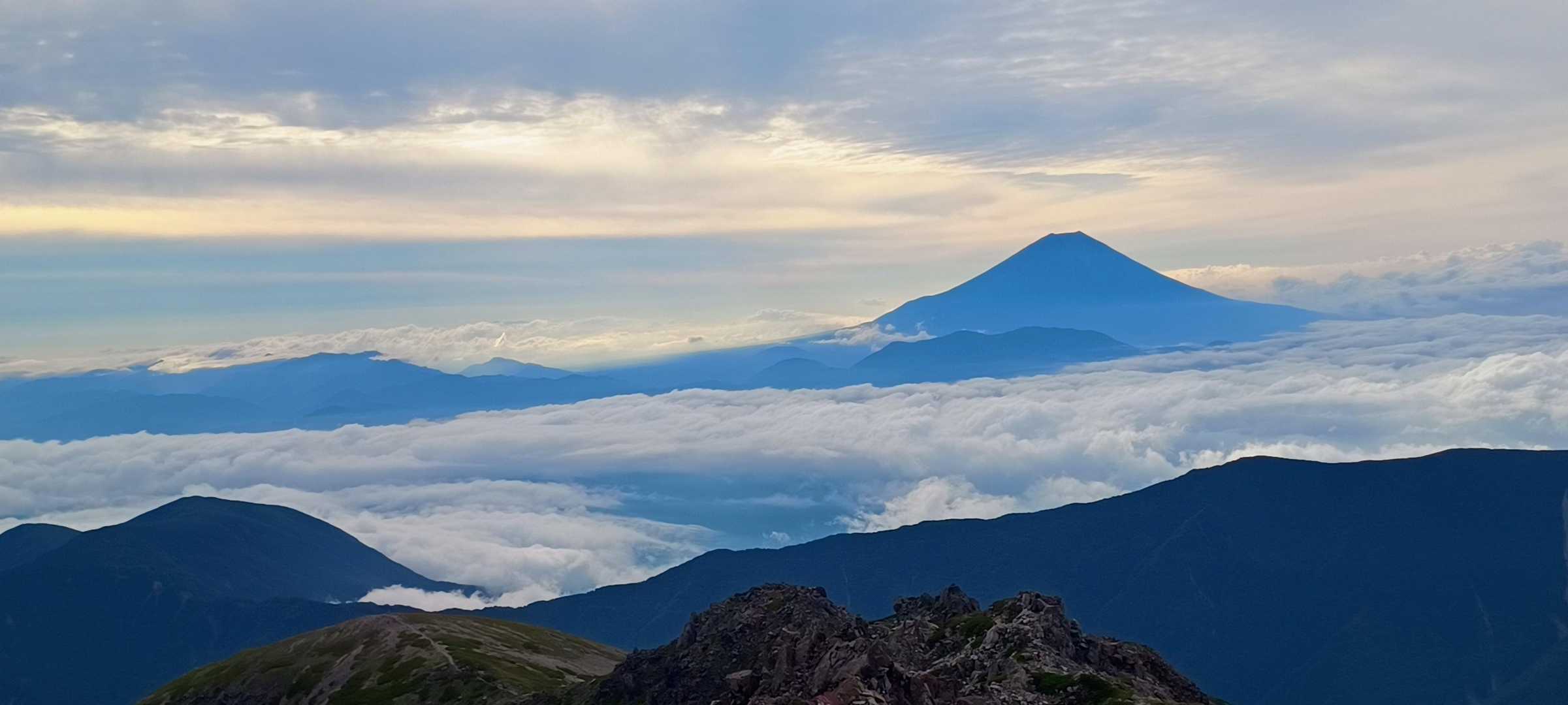 悪沢岳から富士山　感慨深い