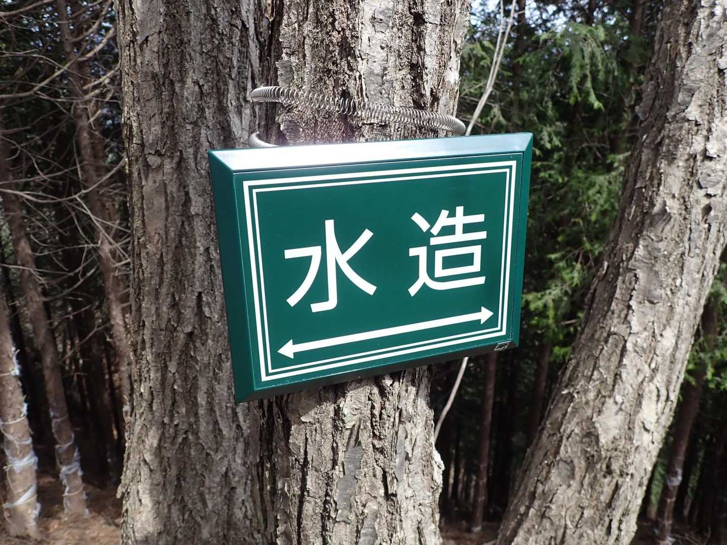気になって下山後調べました。
（以下、ヤフー調べ）

「水源林造成事業」の略であり、その事業が行われているエリアの標。民間保有の山や林で、その場所が水源涵養上重要な場所だけど保有者が整備出来ない場合に行われるセーフティーネットの事業