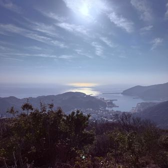このあたりには清水山城というお城があったらしい
随分と見晴らしのいいお城