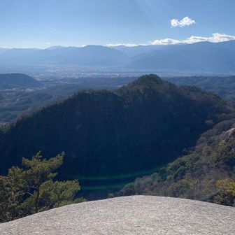 正面の山がさっき居た白砂山
