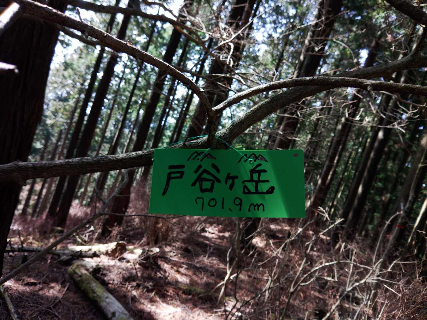 少し寂しい山頂標識
