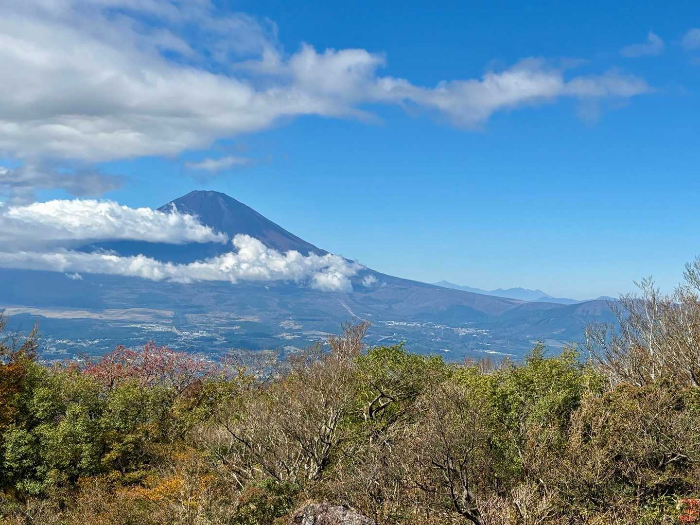 奥には南アルプスがくっきりと