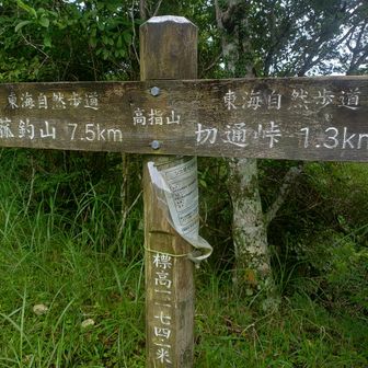 高指山▲
急登がキツかった💦
雨降ってたけど休憩と補給。
崩落で通行禁止看板があったけど、ヤマップフィールドメモでは開通しているとの事。