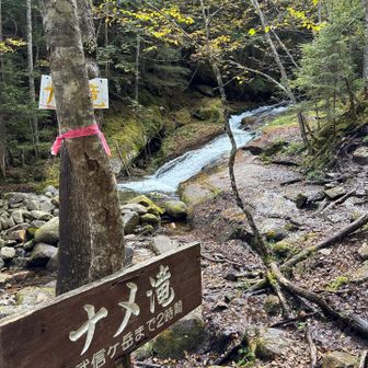 約1時35分でナメ滝まで来ました。