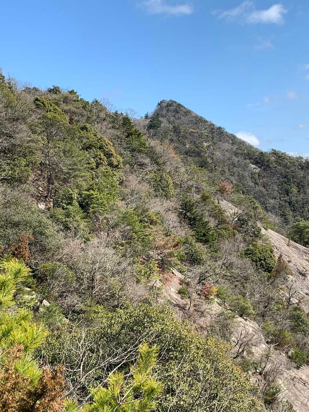 登って来た薬師峰が見える。